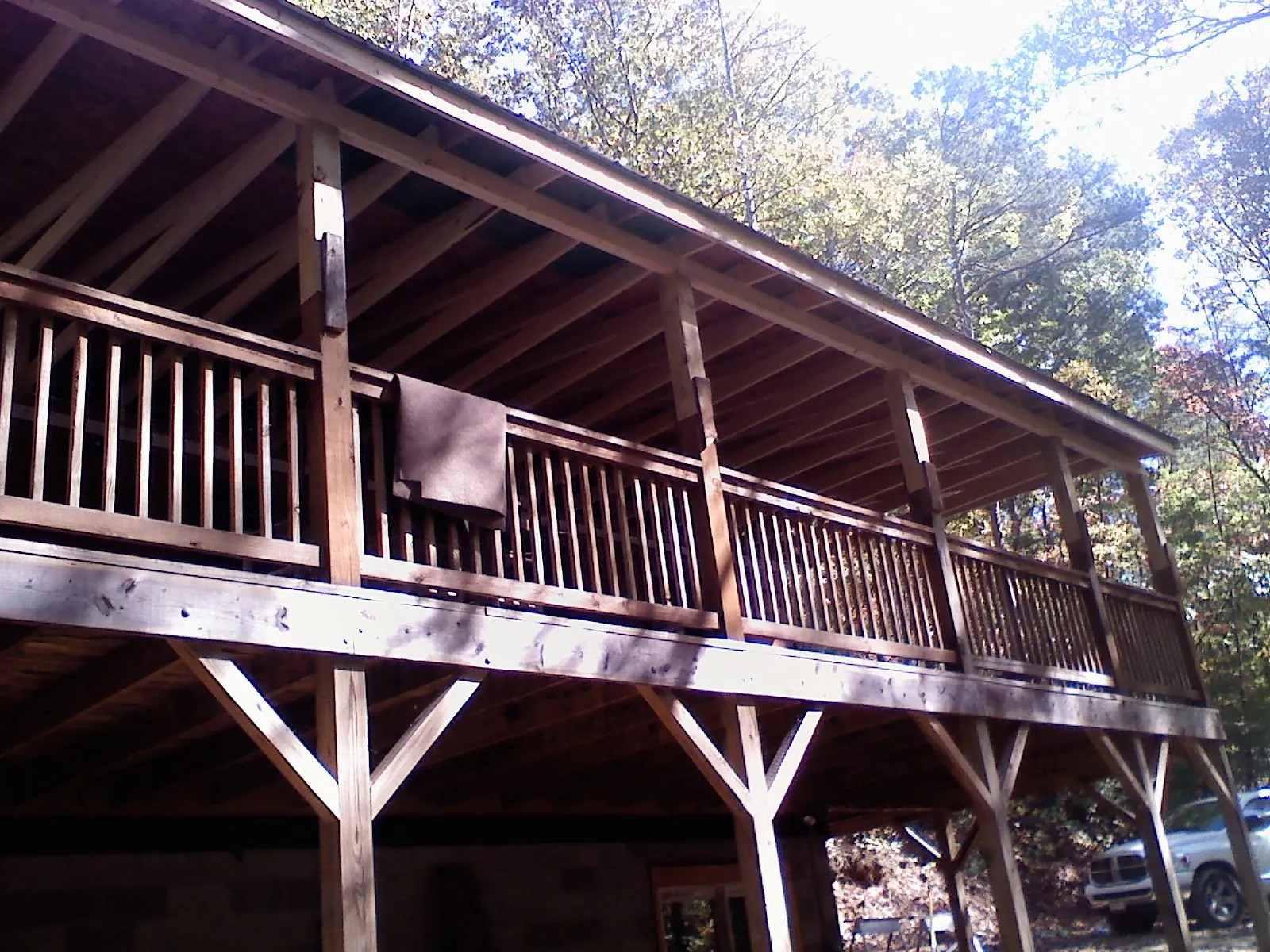 Timber framing under a new elevated porch and deck — Roof Leak Repair in Corte Madera by Roofing Brothers